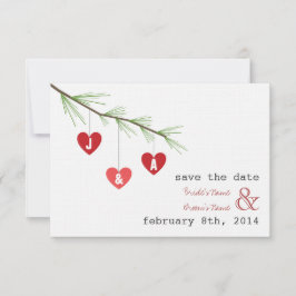 Pine Bough Hearts Valentine Wedding retten das Dat Save The Date
