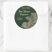 Pine Bough on Forest Green Runder Aufkleber (Tasche)