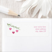 Pine Bough & Pink Hearts Valentine's Address Label (Insitu)