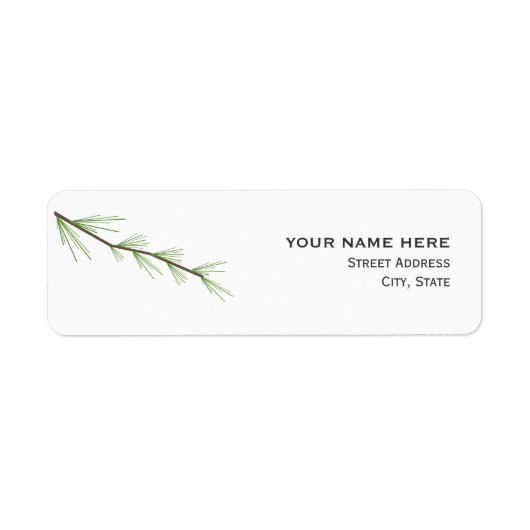 Pine Bough Wedding Address Label (Vorne)