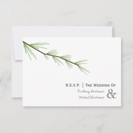 Pine Bough Wedding R.S.V.P. RSVP Karte (Vorderseite)