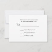 Pine Bough Wedding R.S.V.P. RSVP Karte (Rückseite)