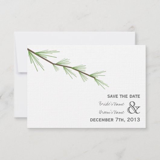 Pine Bough Wedding rettet das Datum Save The Date (Vorderseite)