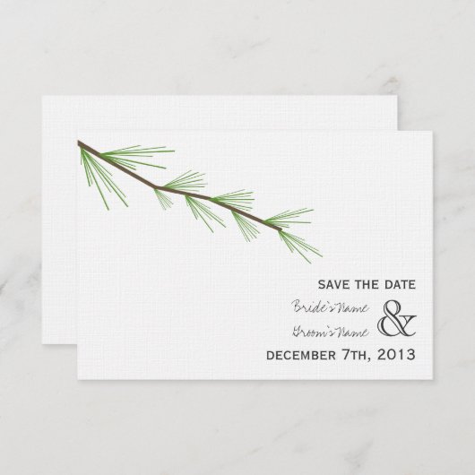 Pine Bough Wedding rettet das Datum Save The Date (Vorne/Hinten)