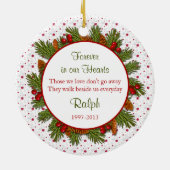 Pine Boughly Holly Foto Weihnachten Keramik Ornament (Hinten)