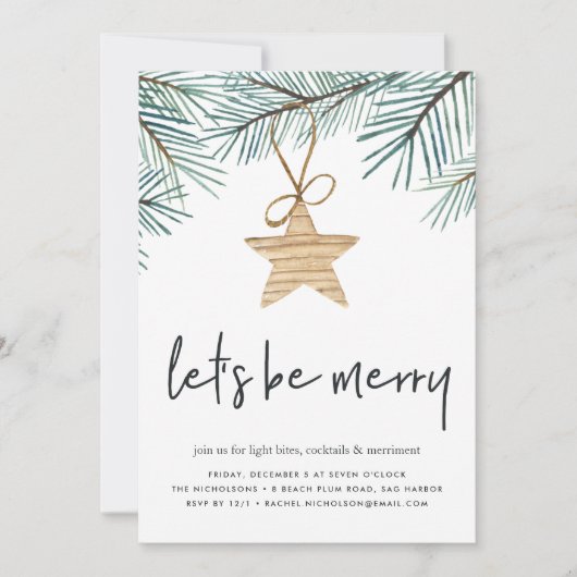 Pine Boughs | Einladung von Feiertagen (Vorderseite)