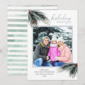 Pine Boughs Foto Feiertagskarte (Vorne/Hinten)