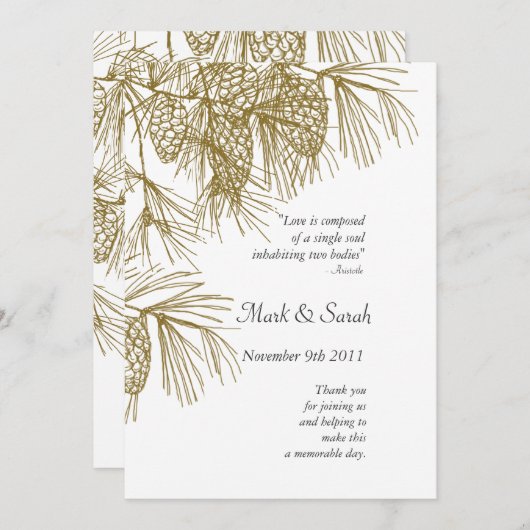 Pine Boughs Hochzeitsprogramm Programm (Vorne/Hinten)