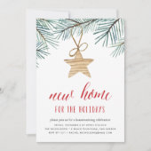 Pine Boughs Holiday Housewarming Party Einladung (Vorderseite)
