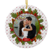 Pine Boughs Holly 1. Weihnachtsfeier Zusammen Foto