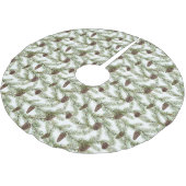 Pine Boughs & Pine Cones | Handgemalt Wasserfarbe Polyester Weihnachtsbaumdecke (Schrägansicht)