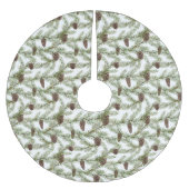 Pine Boughs & Pine Cones | Handgemalt Wasserfarbe Polyester Weihnachtsbaumdecke (Vorderseite)