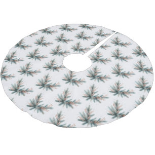 Pine Boughy Dusty Pink Stems Polyester Weihnachtsbaumdecke