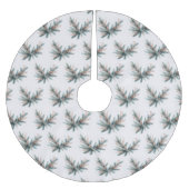 Pine Boughy Dusty Pink Stems Polyester Weihnachtsbaumdecke (Vorderseite)