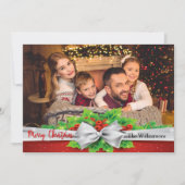 Pine Bow mit Holly Foto Weihnachten (Vorderseite)