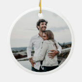 Pine Branch Erstes Weihnachtsfest Foto Merrily Ver Keramik Ornament (Hinten)