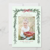 Pine Branch Frame Foto Minze Grün Weihnachten (Vorderseite)