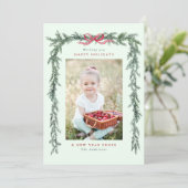 Pine Branch Frame Foto Minze Grün Weihnachten (Stehend Vorderseite)