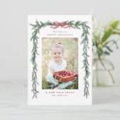 Pine Branch Frame Foto Weihnachten (Stehend Vorderseite)