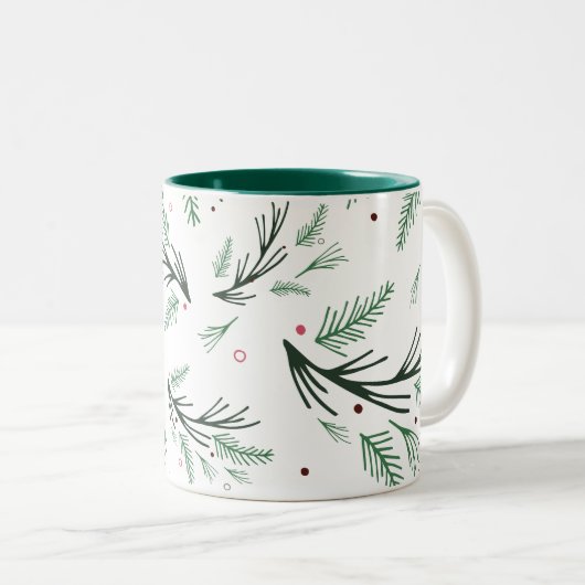 Pine Branch Pattern Tasse (VorderseiteRechts)