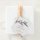 Pine Branch Tartan Karierte Personalisierte Weihna Geschenkanhänger (Beispiel)