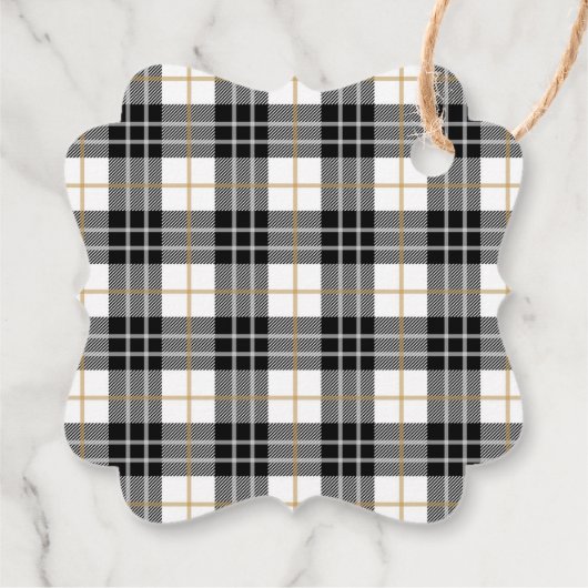 Pine Branch Tartan Karierte Personalisierte Weihna Geschenkanhänger (Rückseite)