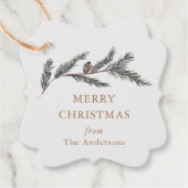 Pine Branch Tartan Karierte Personalisierte Weihna Geschenkanhänger (Vorderseite)