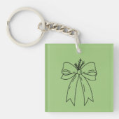 Pine Branch with Bow Minimalist Schlüsselanhänger (Vorderseite)