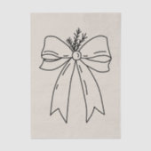 Pine Branch with Bow Minimalist Seidenpapier (Vorderseite)