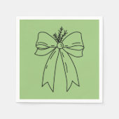 Pine Branch with Bow Minimalist Serviette (Vorderseite)