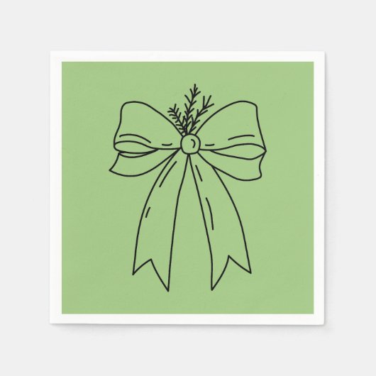 Pine Branch with Bow Minimalist Serviette (Vorderseite)