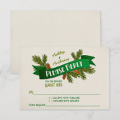 Pine Branches Cones Camping Glamping Wedding RSVP Karte (Vorne/Hinten)