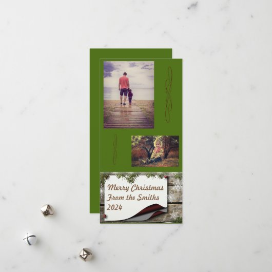 Pine Branches Grüne Hintergrund Weihnachten (Vorderseite/Rückseite Beispiel)