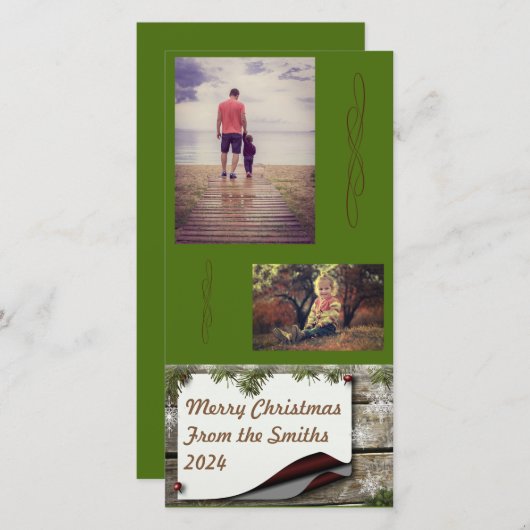 Pine Branches Grüne Hintergrund Weihnachten (Vorne/Hinten)