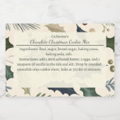Pine Branches Holly Leaves Christmas Baking Mix Lebensmitteletikett (Einzelnes Label)