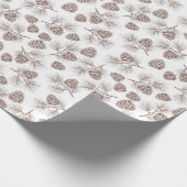 Pine Branches Pine Cone Rustikales Geschenk Geschenkpapier (Ecke)