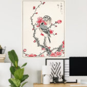 Pine Bunting on Plum Tree by Numata Kashu Poster (Heimbüro)