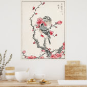 Pine Bunting on Plum Tree by Numata Kashu Poster (Küche)
