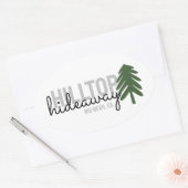 Pine Cabin Mountain - Miete - Oval Aufkleber (Umschlag)