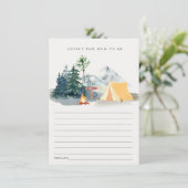 Pine-Camping-Bergberatung für Mama-Babydusche Begleitkarte (Stehend Vorderseite)