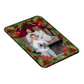 Pine Candy Canes Foto Name Weihnachtskarte Magnet (Rechte Seite)