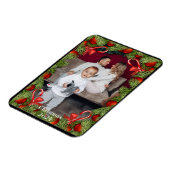 Pine Candy Canes Foto Name Weihnachtskarte Magnet (Linke Seite)