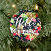 Pine Christmas Tree und Blume Keramik Ornament