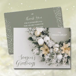 Pine Christmas Wreath Business Vielen Dank Feiertagskarte