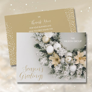 Pine Christmas Wreath Business Vielen Dank Feiertagskarte