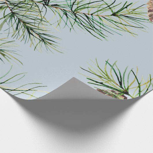 Pine Cone/Blue Pattern Geschenkpapier (Ecke)