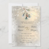 Pine Cone Branch String Lights Hochzeit Einladung (Vorderseite)