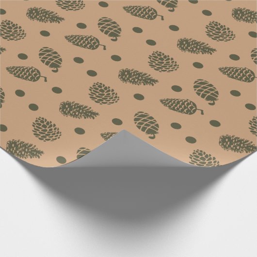 pine cone chrismas wrapping paper geschenkpapier (Ecke)