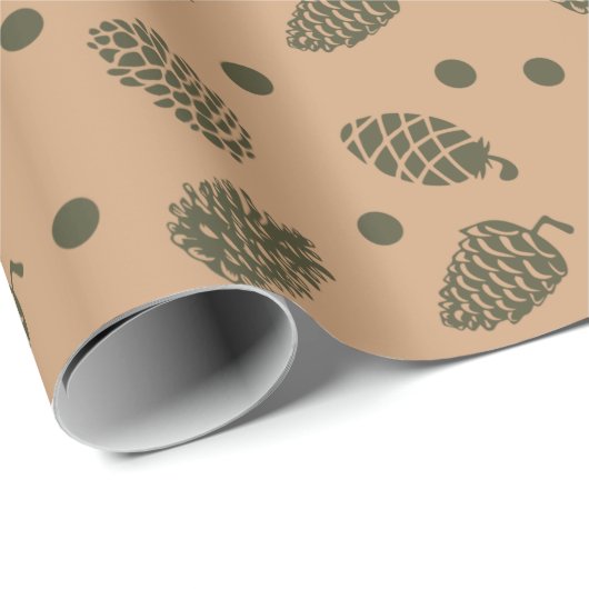 pine cone chrismas wrapping paper geschenkpapier (Rolleneckpunkt)