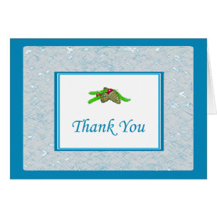 Pine Cone Dankeschön Karte mit mittlerer blauer Gr